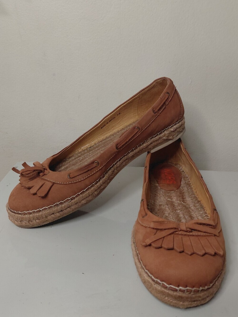Michael Kors Cognac Tassel Espadrille Flats Women's Size 7 Moccasin Loafers
